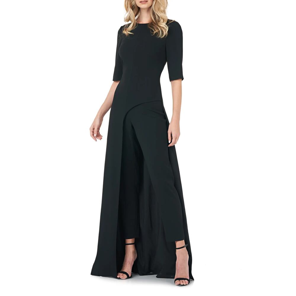 Kay Unger Davina Cocktail Maxi Jumpsuit Women Size 6 Black NEW